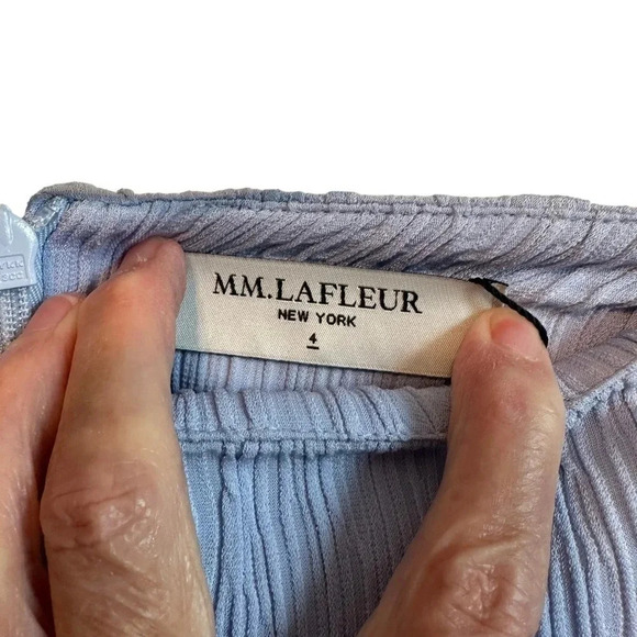 MM LaFleur NWT Willoughby Pleat Jersey Skirt in Chambray‎ Size 4 Career Classic - Picture 7 of 10